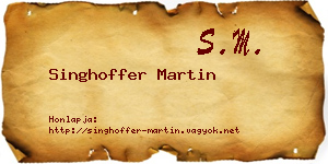 Singhoffer Martin névjegykártya