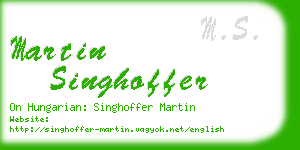 martin singhoffer business card